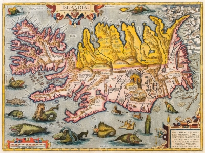 Karte Islands von Abraham Ortelius aus dem Jahr 1585