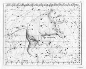 Das Sternbild Grosser Bär aus dem Sternatlas von Johann Elert Bode von 1782 - Quelle: Wikipedia