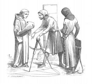 Darstellung eines mittelalterlichen Dombaumeisters mit Zirkel (Quelle: Wikipedia)
