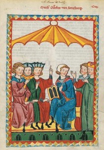 Große Heidelberger Liederhandschrift - Codex Manesse - Meister Gottfried von Straßburg (Quelle: Universitätsbibliothek Heidelberg)