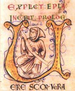 Aelred von Rieveaulx
zeitgenössische Abbildung aus der Handschrift De Speculo Caritatis, ca. 1140
(Quelle: Wikipedia)