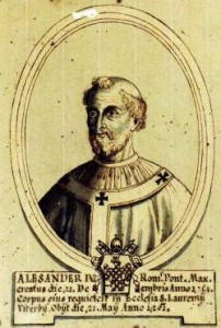 Papst Alexander IV., ursprünglich Rainald Graf von Segni
Quelle: Wikipedia