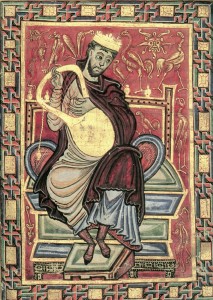 König David; Egbert-Psalter; Werkstatt Kloster Reichenau um 980; Quelle: Wikipedia
