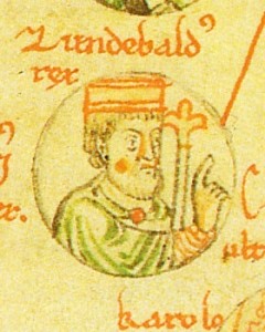 Zwentibold im Stammbaum der Karolinger (Handschrift ca. 1250; Herzog August Bibliothek Wolfenbüttel; Quelle: Wikipedia)
