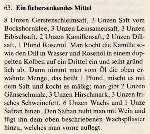 Das Lorscher Arzneibuch der Staatsbibliothek Bamberg
Rezept gegen Fieber
Quelle: mit freundlicher Genehmigung der Staatsbibliothek Bamberg