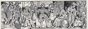 Die Rostocker Lotterie - Holzschnitt von Erhard Altdorfer 1518
Quelle: zeno.org