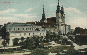 Blick auf die Kreuzkirche Neisse etwa 1900/1910
Quelle: Wikipedia