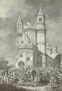 Der Dom zu Worms, Zeichnung von  Eugen Neureuther 1824 (Quelle: Wikipedia)
